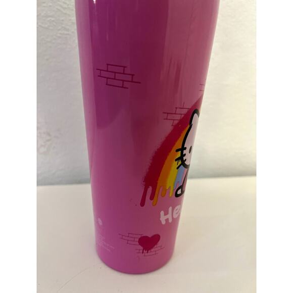 HELLO KITTY Tumbler PINK Rainbow with Brick- Hearts Lid, Straw - Picture 4 of 4
